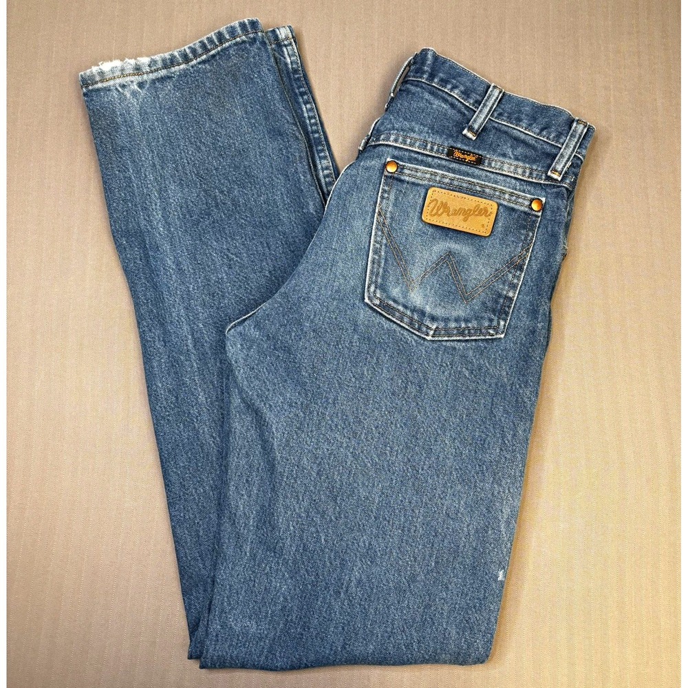 Wrangler 13MWZ Cowboy Cut Jeans 30 x 34 Blue Denim Straight Leg Western Workwear